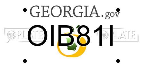 OIB81I Georgia License Plate