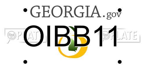 OIBB11 Georgia License Plate