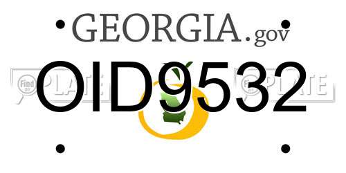 OID9532 Georgia License Plate
