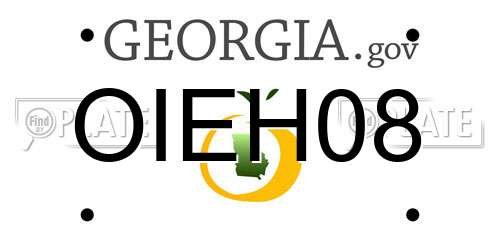 OIEH08 Georgia License Plate