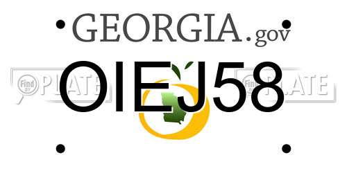 OIEJ58 Georgia License Plate