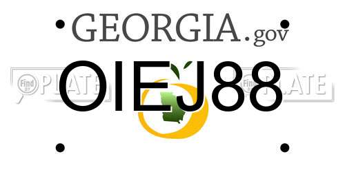 OIEJ88 Georgia License Plate