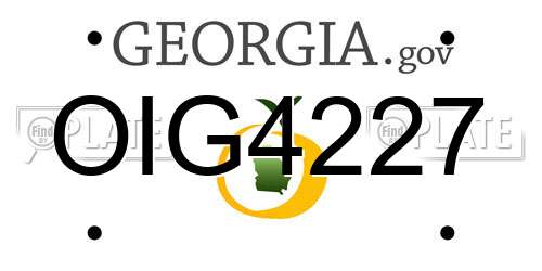 OIG4227 Georgia License Plate