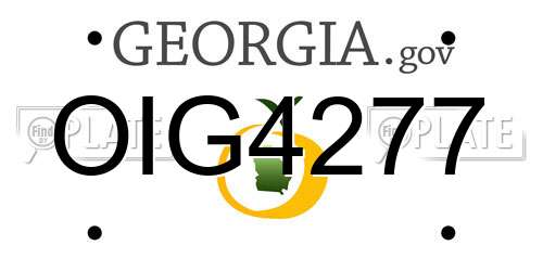 OIG4277 Georgia License Plate