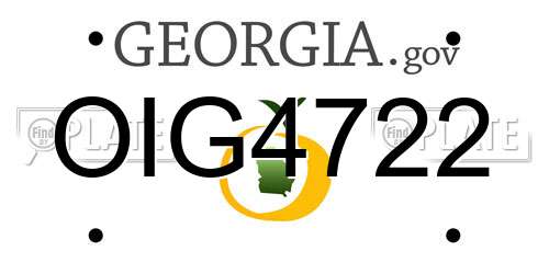 OIG4722 Georgia License Plate