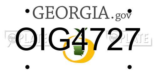 OIG4727 Georgia License Plate
