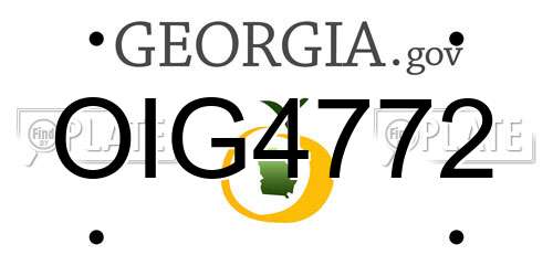 OIG4772 Georgia License Plate