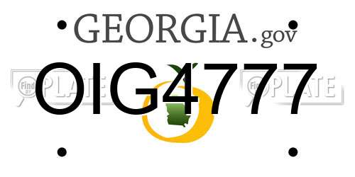 OIG4777 Georgia License Plate