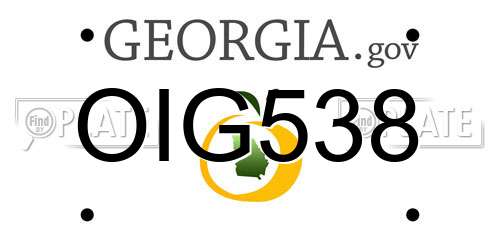 OIG538 Georgia License Plate