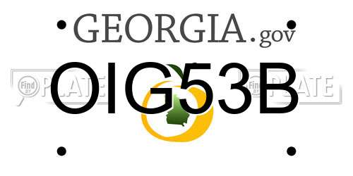 OIG53B Georgia License Plate