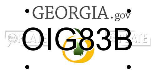 OIG83B Georgia License Plate