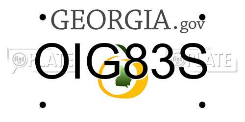 OIG83S Georgia License Plate