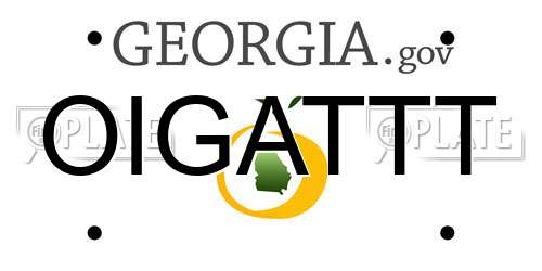 OIGATTT Georgia License Plate