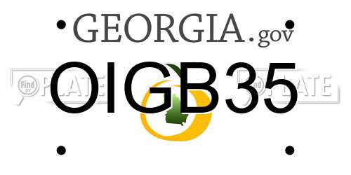 OIGB35 Georgia License Plate