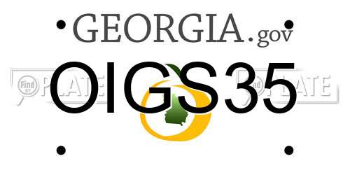 OIGS35 Georgia License Plate