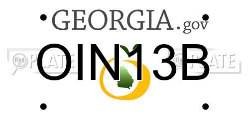 OIN13B Georgia License Plate