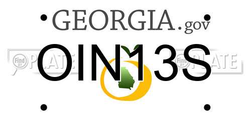 OIN13S Georgia License Plate
