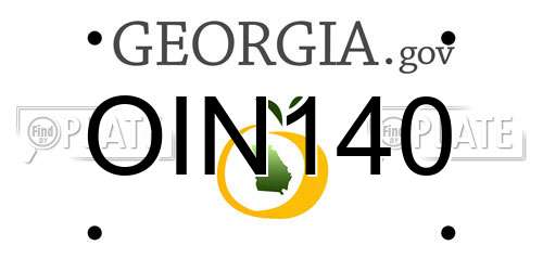 OIN140 Georgia License Plate