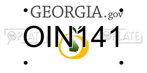 OIN141 Georgia License Plate