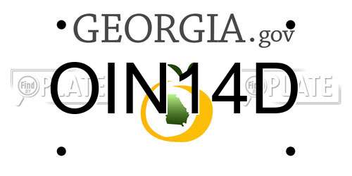 OIN14D Georgia License Plate