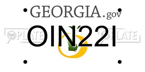 OIN22I Georgia License Plate