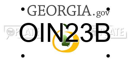 OIN23B Georgia License Plate