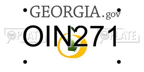 OIN271 Georgia License Plate