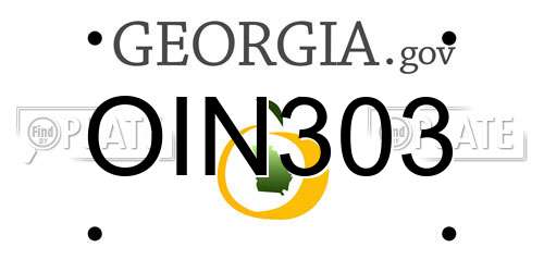 OIN303 Georgia License Plate