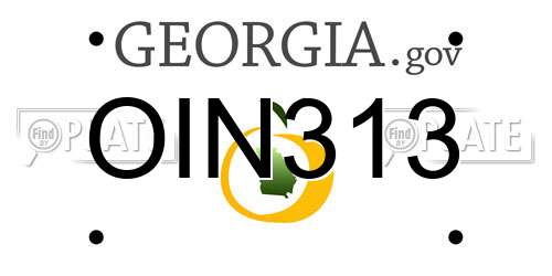 OIN313 Georgia License Plate