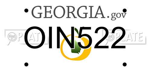 OIN522 Georgia License Plate