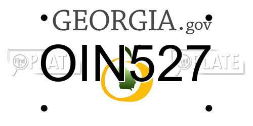 OIN527 Georgia License Plate