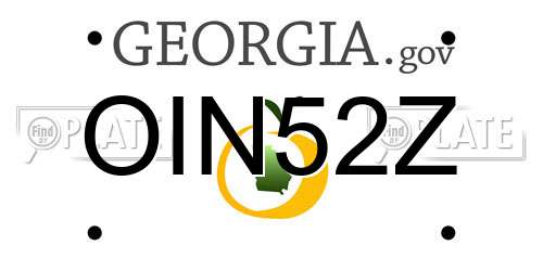 OIN52Z Georgia License Plate