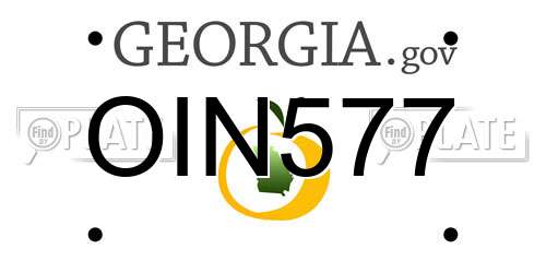 OIN577 Georgia License Plate