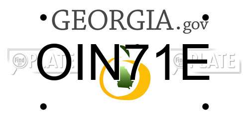 OIN71E Georgia License Plate
