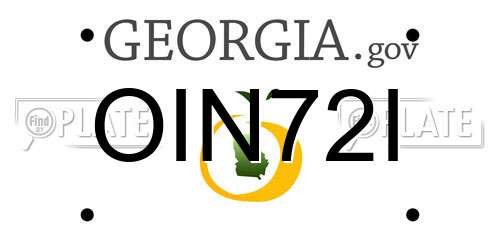OIN72I Georgia License Plate