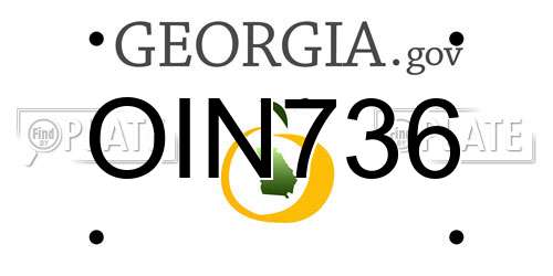 OIN736 Georgia License Plate