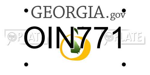 OIN771 Georgia License Plate