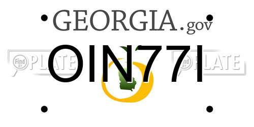 OIN77I Georgia License Plate