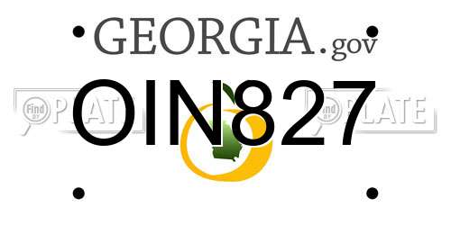 OIN827 Georgia License Plate