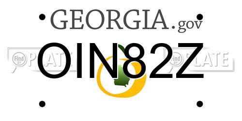 OIN82Z Georgia License Plate