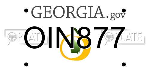 OIN877 Georgia License Plate