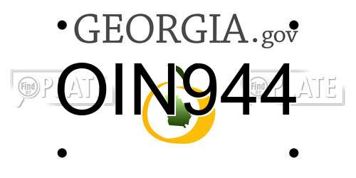 OIN944 Georgia License Plate