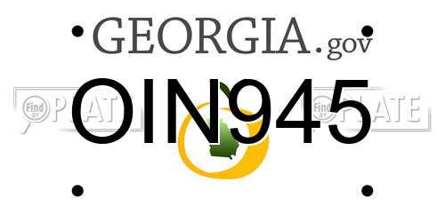 OIN945 Georgia License Plate