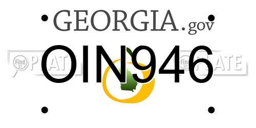 OIN946 Georgia License Plate