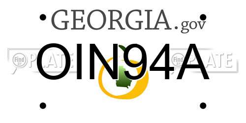 OIN94A Georgia License Plate