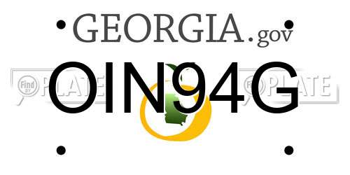 OIN94G Georgia License Plate