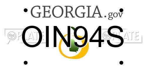 OIN94S Georgia License Plate