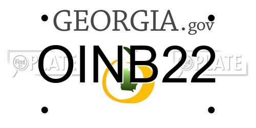 OINB22 Georgia License Plate