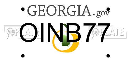 OINB77 Georgia License Plate