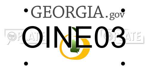 OINE03 Georgia License Plate